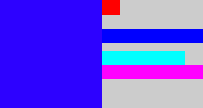 Hex color #2d01ff - strong blue