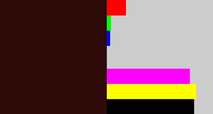 Hex color #2d0a07 - dark maroon