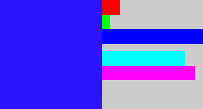 Hex color #2d14ff - light royal blue