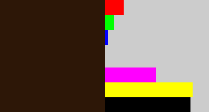 Hex color #2d1707 - dark brown