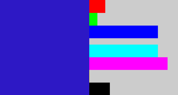 Hex color #2d18c5 - indigo blue