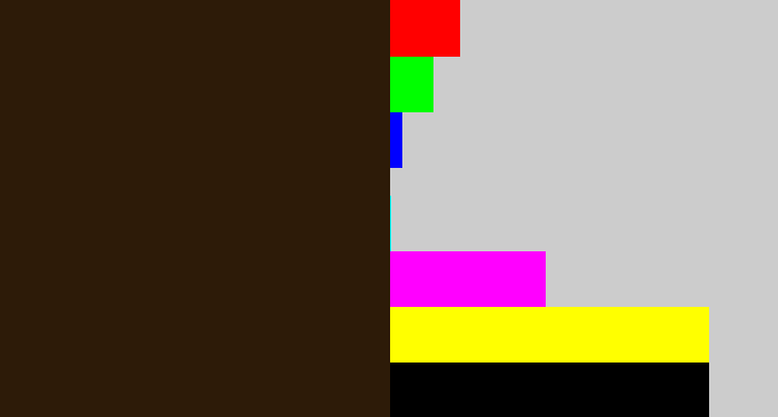 Hex color #2d1b08 - dark brown