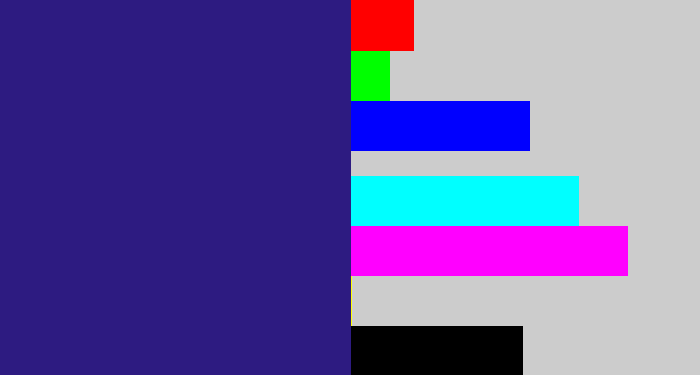 Hex color #2d1b81 - indigo