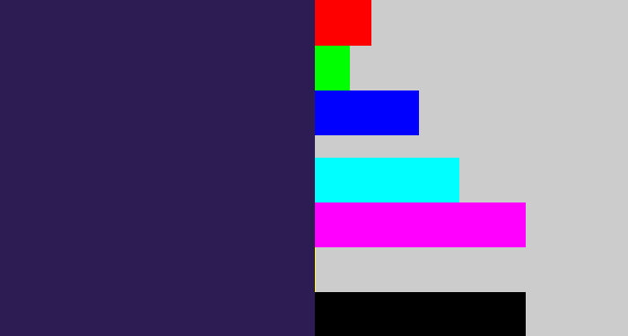 Hex color #2d1c54 - dark indigo