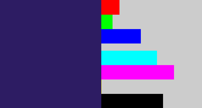Hex color #2d1c63 - dark indigo