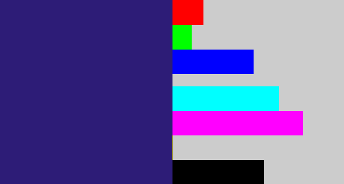 Hex color #2d1c77 - indigo