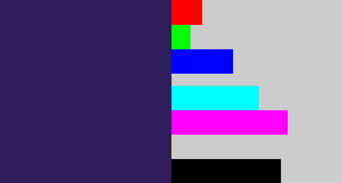 Hex color #2d1d5b - dark indigo