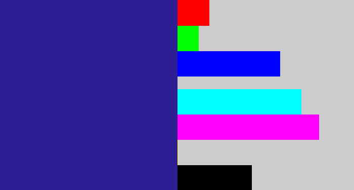 Hex color #2d1e94 - indigo blue