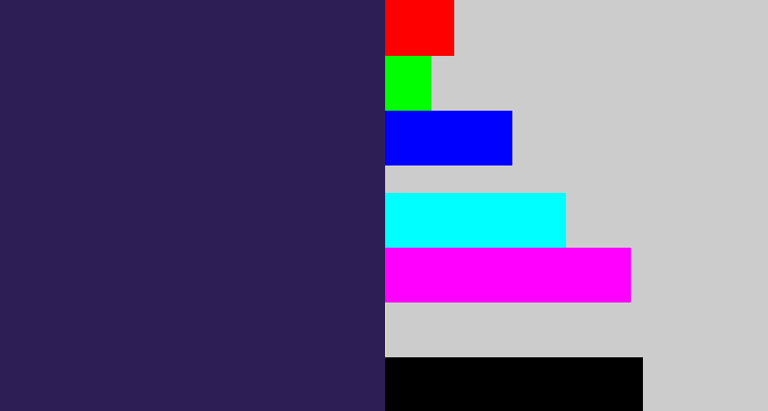 Hex color #2d1f55 - dark indigo