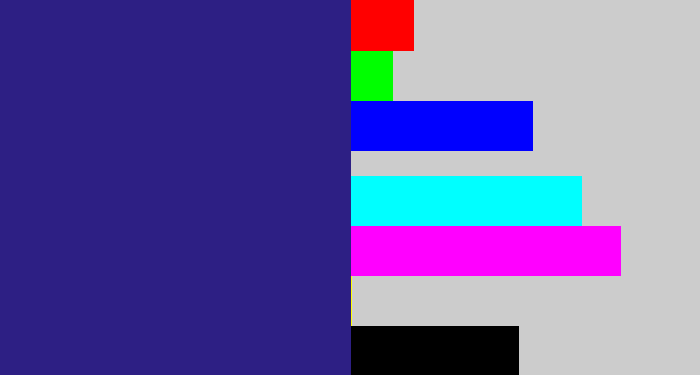 Hex color #2d1f84 - indigo