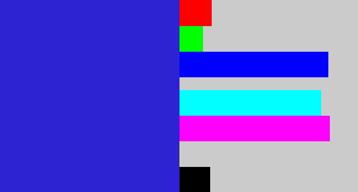 Hex color #2d22d4 - blue blue