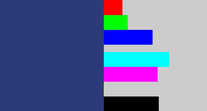 Hex color #2d3a79 - dark slate blue