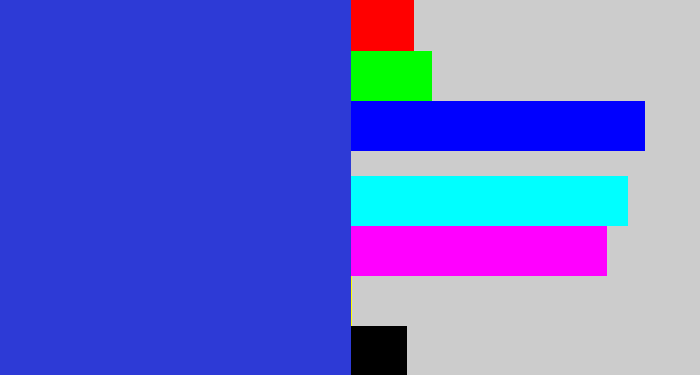Hex color #2d3ad6 - blue blue