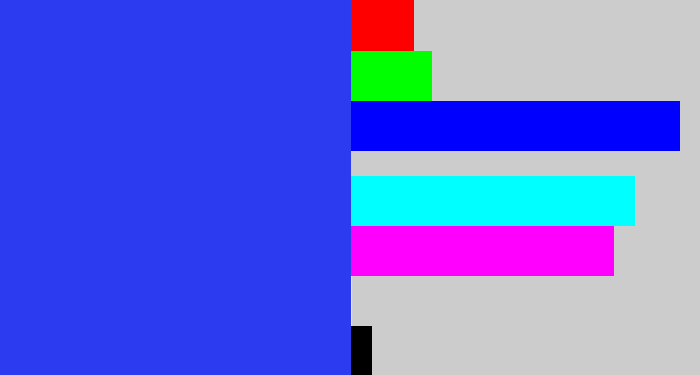 Hex color #2d3bf0 - light royal blue