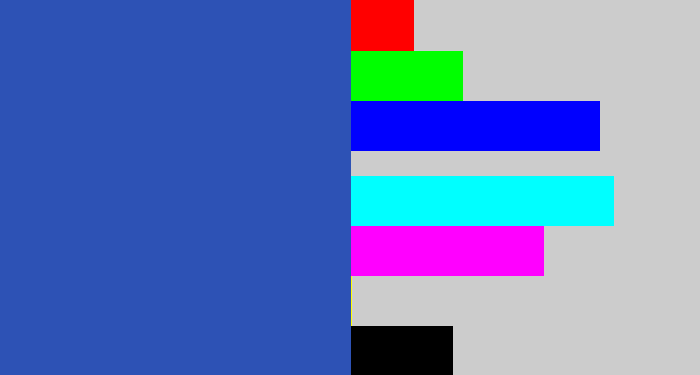 Hex color #2d52b5 - mid blue