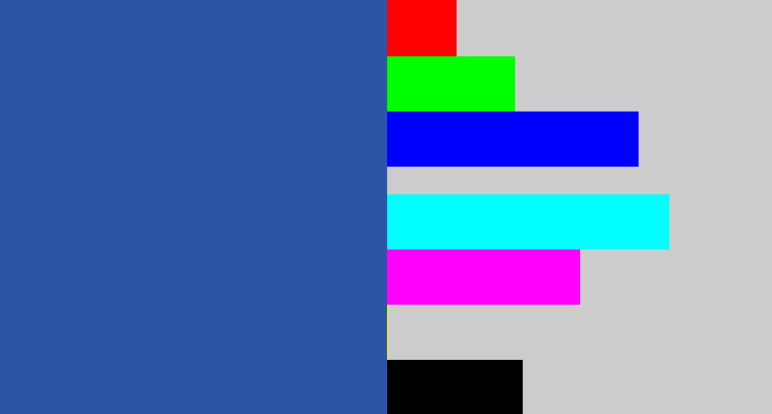 Hex color #2d54a7 - mid blue