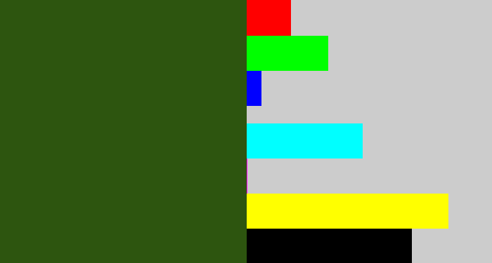 Hex color #2d550f - navy green