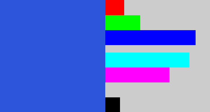 Hex color #2d55dc - azul
