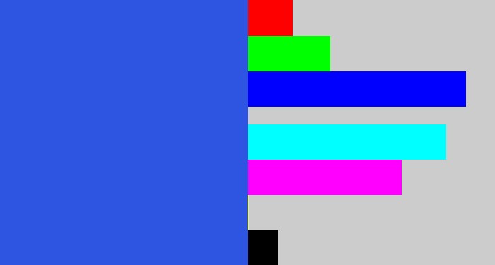 Hex color #2d55e1 - azul