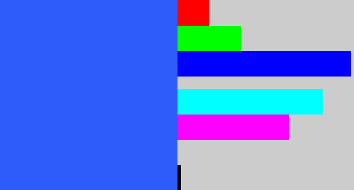 Hex color #2d5cfa - azul