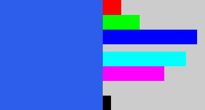 Hex color #2d5deb - azul