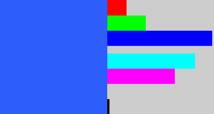Hex color #2d5dfa - azul