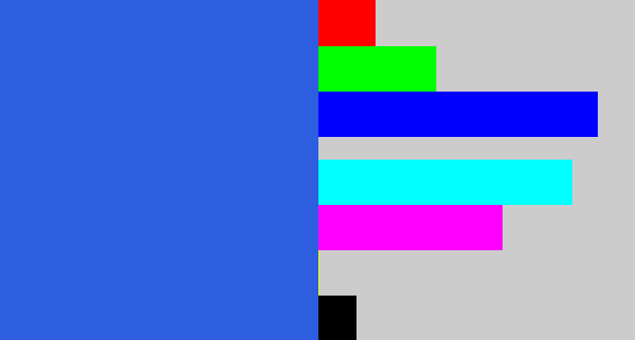 Hex color #2d5ee0 - azul
