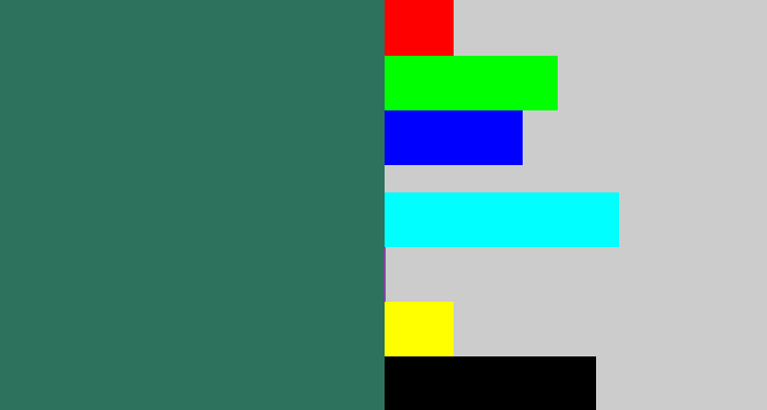 Hex color #2d725d - dark green blue