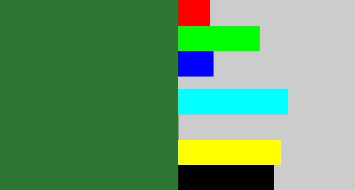 Hex color #2d7632 - darkish green