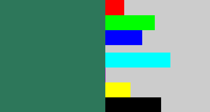 Hex color #2d775a - dark green blue