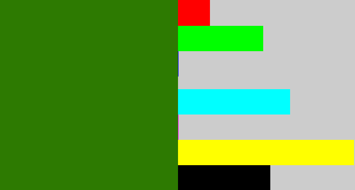 Hex color #2d7a01 - dark grass green