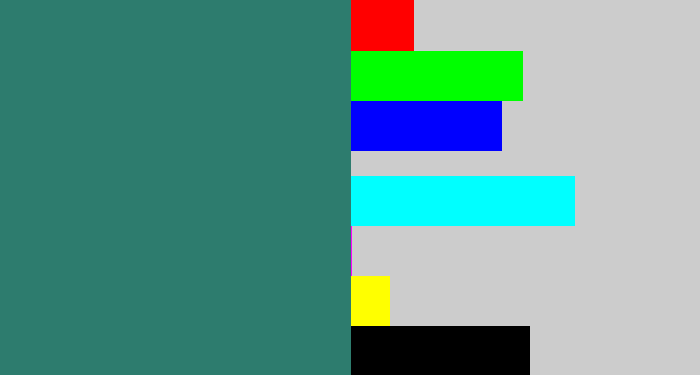 Hex color #2d7c6e - blue green