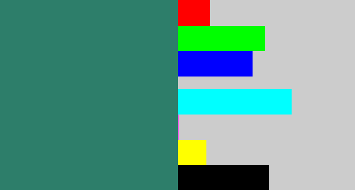 Hex color #2d7e6a - viridian