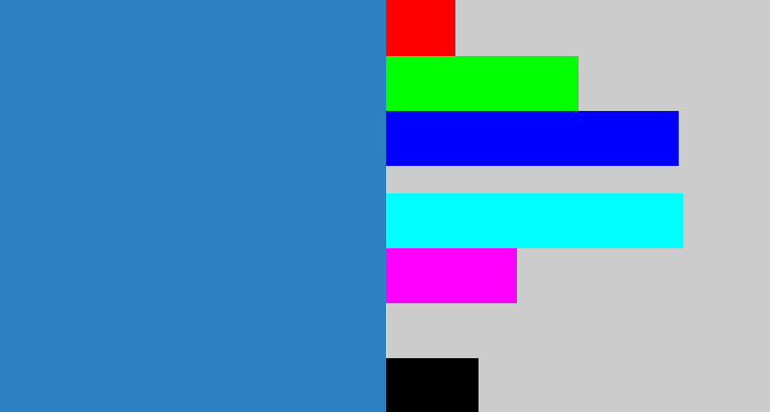 Hex color #2d80c2 - bluish