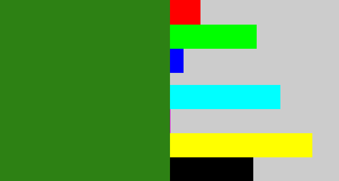 Hex color #2d8114 - tree green