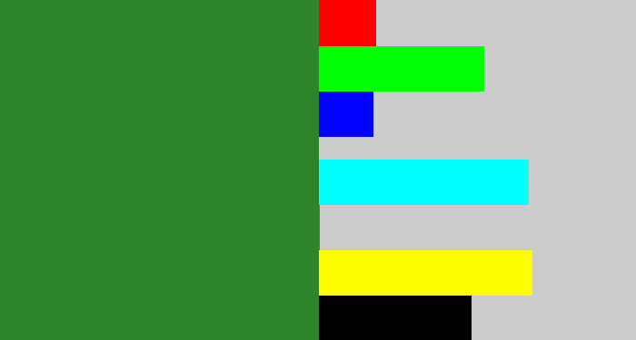 Hex color #2d842b - darkish green