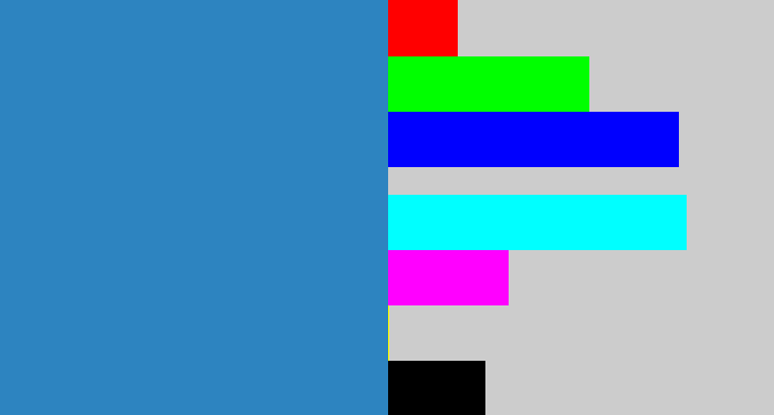 Hex color #2d84c0 - bluish