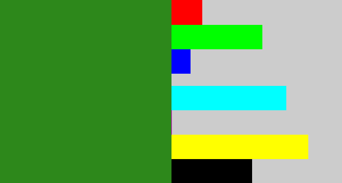 Hex color #2d881b - tree green