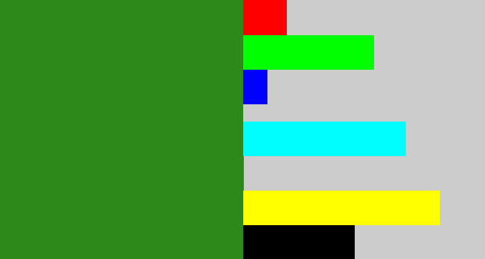 Hex color #2d8a1a - tree green