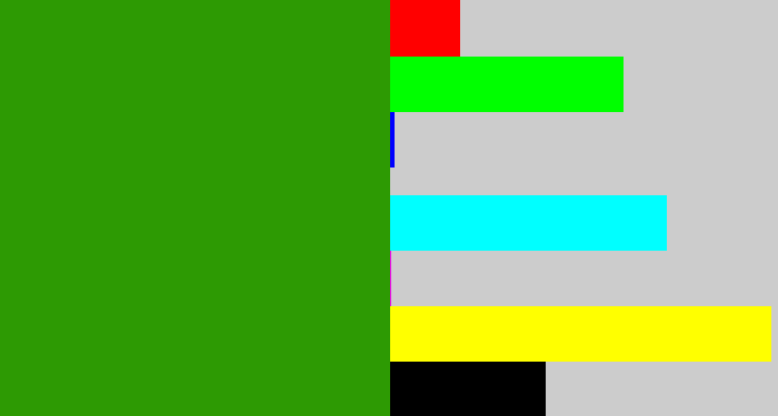 Hex color #2d9a03 - grass green