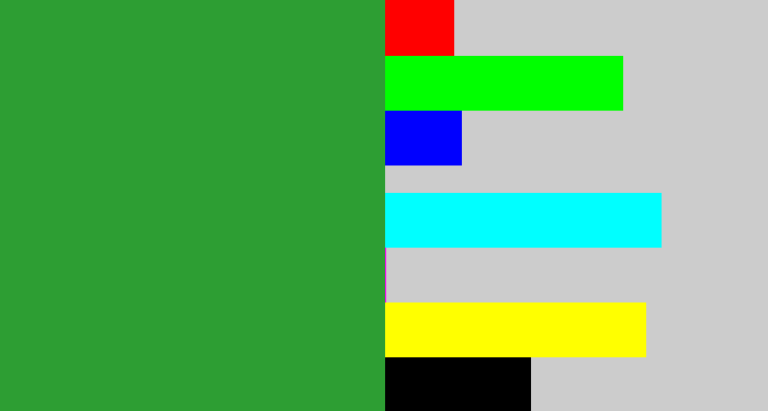 Hex color #2d9e33 - medium green