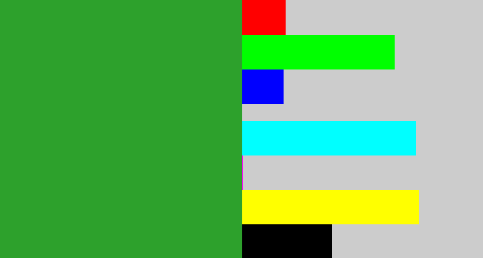 Hex color #2da12c - medium green