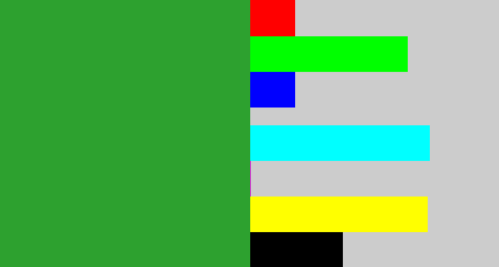 Hex color #2da12f - medium green