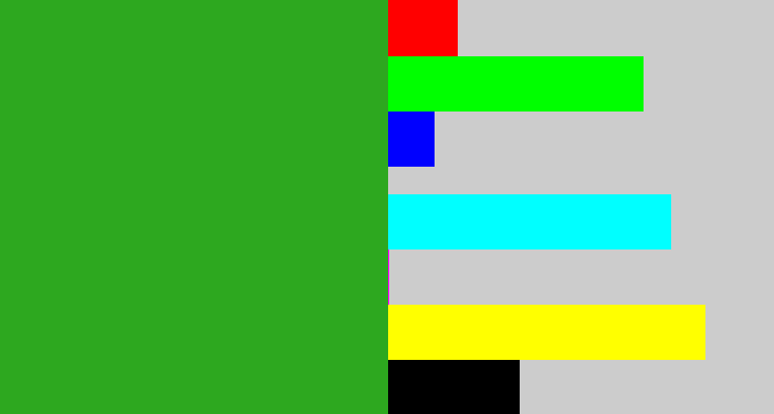 Hex color #2da81f - green