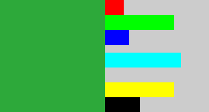 Hex color #2da93a - medium green