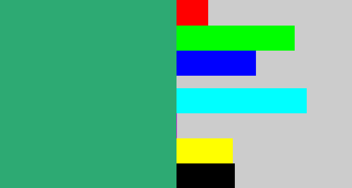 Hex color #2daa73 - bluey green