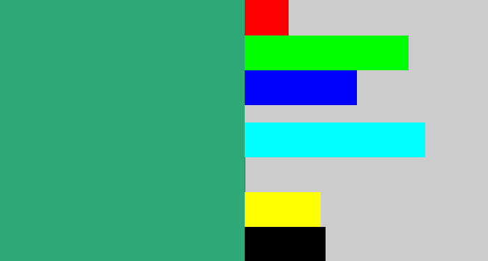 Hex color #2daa75 - bluey green