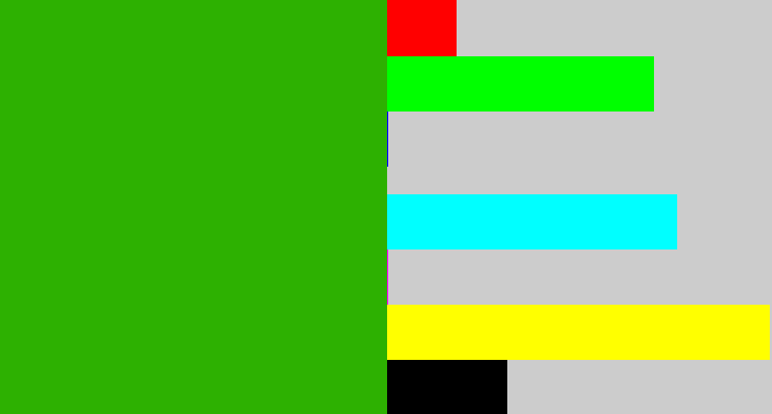 Hex color #2db101 - grassy green