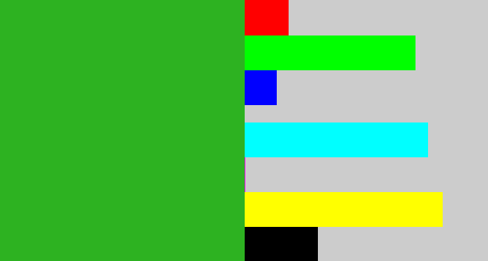 Hex color #2db221 - green