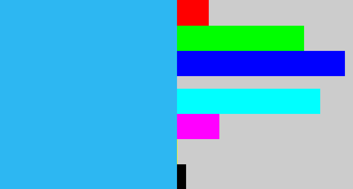 Hex color #2db7f2 - azure